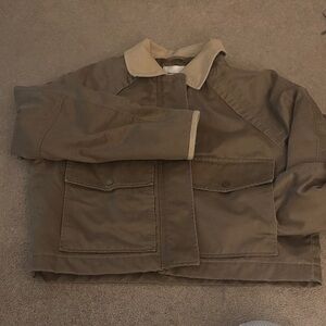 Abercrombie & Fitch Brown Jacket with Cream Collar